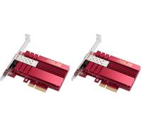 ASUS XG-C100F, Tarjeta de Red PCIe 10 gigabit con Puerto SFP+ (Soporte Perfil bajo, QOS, Conexiones DAC), Negro, PCle 10 Gigabit (Paquete de 2)