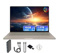 ASUS Zenbook A14 Laptop OLED FHD+ de 14 pulgadas, Snapdragon X Plus X1P-42-100, gráficos Adreno, 16 GB de RAM, 1.5 TB de almacenamiento (SSD de 512 GB y estación de acoplamiento de 1 TB), KB