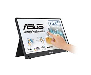 ASUS ZenScreen Touch MB16AHT - Monitor portátil de 15,6" FHD (1920 x 1080), IPS, 10 Puntos táctiles, Mini-HDMI, peana ergonómica, Soporte para trípode, antiparpadeo, luz Azul de Baja Intensidad