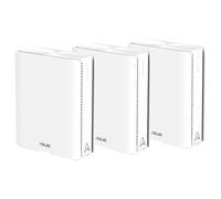 ASUS ZenWiFi BQ16 White 3-Pack - Sistema WiFi 7 cuatribanda BE25000 (802.11be) en malla, ancho de banda de 320 MHz y 4096-QAM, dos puertos 10G, WAN de reserva, seguridad de red y compatible con AiMesh