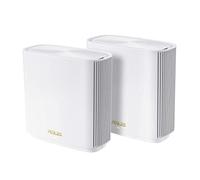 ASUS ZenWiFi XT9 AX7800 Tri-Band WiFi6 Mesh WiFiSystem (2Pack), 802.11ax, up to 5700 sq ft & 6+ Rooms, AiMesh, Lifetime Free Internet Security, Parental Controls, 2.5G WAN Port, UNII 4, White