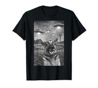 Asustado Pastor Alemán Invasión Granja Alienígena Camiseta