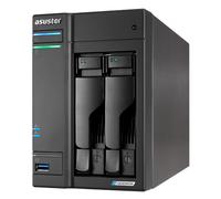 Servidor NAS Asustor AS6702T Tower 2 bay quad core 2.0ghz cpu dual 2.5gbe ports 4gb ram ddr4