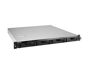 Asustor Lockerstor 4 AS6504RS 4 bahías NAS - 1U Rack Servido de Almacenamiento en Red, CPU Quad Core de 2,1 GHz, Memoria RAM DDR4 de 8 GB con Rail