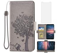 Asuwish Compatible con Huawei P30 Pro Funda tipo cartera y protector de pantalla de vidrio templado, accesorios para monedero, correa de muñeca, tarjetero, soporte para teléfono celular, funda para Hawaii P30Pro P 30 Pro30, mujeres y hombres, gris