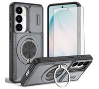Asuwish Funda compatible con Samsung Galaxy S26 5G y protector de pantalla de vidrio templado para cámara deslizante, soporte magnético para teléfono móvil, accesorios para celdas S 26 26S G5 SM-S942U