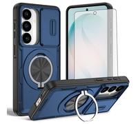 Asuwish Funda compatible con Samsung Galaxy S26 5G y protector de pantalla de vidrio templado para cámara deslizante, soporte magnético para teléfono móvil, accesorios para celdas S 26 26S G5 SM-S942U