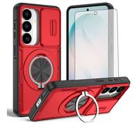 Asuwish Funda compatible con Samsung Galaxy S26 5G y protector de pantalla de vidrio templado para cámara deslizante, soporte magnético para teléfono móvil, accesorios para celdas S 26 26S G5 SM-S942U
