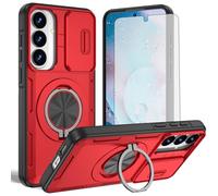 Asuwish Funda compatible con Samsung Galaxy S26 Plus S26+ 5G y protector de pantalla de vidrio templado para cámara deslizante, anillo magnético, accesorios para celdas, S 26 + 26+ S26Plus 26S