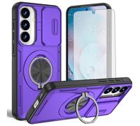 Asuwish Funda compatible con Samsung Galaxy S26 Plus S26+ 5G y protector de pantalla de vidrio templado, cámara deslizante, anillo magnético, soporte celular S 26 + 26+ S26Plus 26S SM-S947U, color