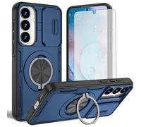 Asuwish Funda compatible con Samsung Galaxy S26 Plus S26+ 5G y protector de pantalla de vidrio templado, cámara deslizante, anillo magnético, soporte celular S 26 + 26+ S26Plus 26S SM-S947U, funda