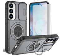 Asuwish Funda compatible con Samsung Galaxy S26 Plus S26+ 5G y protector de pantalla de vidrio templado, cámara deslizante, anillo magnético, soporte celular S 26 + 26+ S26Plus 26S SM-S947U, color