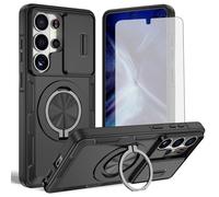 Asuwish Funda compatible con Samsung Galaxy S26 Ultra 5G y protector de pantalla de vidrio templado, cámara deslizante, soporte magnético para teléfono celular S26Ultra 26S S 26 26Ultra 6.9 2026 funda