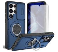 Asuwish Funda compatible con Samsung Galaxy S26 Ultra 5G y protector de pantalla de vidrio templado para cámara deslizante, anillo magnético, accesorios para celdas S26Ultra 26S S 26 26Ultra 6.9 2026