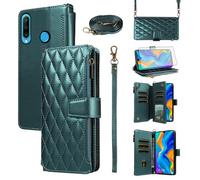Asuwish Funda de teléfono para Huawei P30 Lite/Nova 4E con cierre de cremallera, protector de pantalla de vidrio templado y ranura para tarjetero, accesorios de celda protectora, Hawaii P30Lite P 30