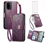 Asuwish Funda de teléfono para OnePlus 15R/ACE 6 5G/ACE 6T con protector de pantalla de vidrio templado y ranura para tarjetero, cierre de cremallera, correa de muñeca, accesorios One Plus 15 R 1+15R