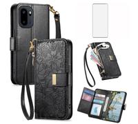 Asuwish Funda de teléfono para OnePlus 15R/ACE 6 5G/ACE 6T con protector de pantalla de vidrio templado y ranura para tarjetero, cremallera correa de muñeca, accesorios One Plus 15 R 1+15R ACE6 para