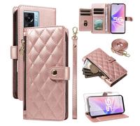 Asuwish Funda de teléfono para OnePlus Nord N300 5G con cremallera, protector de pantalla y ranura para tarjetero, soporte para monedero, accesorios para celulares, OPPO A57 A77 4G A57S 1+ N 300