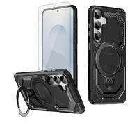 Asuwish Funda de teléfono para Samsung Galaxy S24/S25 5G y soporte magnético de anillo con protector de pantalla de vidrio templado, accesorios para celdas S 24 24S 25 25S G5 SM-S931U para mujeres y