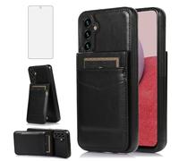 Asuwish Funda de teléfono para Samsung Galaxy S25 FE 5G con protector de pantalla de vidrio templado y tarjetero de crédito, funda tipo cartera de piel, accesorios S 25 EF S25FE 25S SM-S731B para