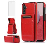 Asuwish Funda de teléfono para Samsung Galaxy S25 FE 5G con protector de pantalla de vidrio templado y tarjetero de crédito, funda tipo cartera de piel, accesorios S 25 EF S25FE 25S SM-S731B para