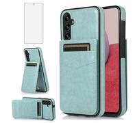 Asuwish Funda de teléfono para Samsung Galaxy S25 FE 5G con protector de pantalla de vidrio templado y tarjetero de crédito, funda tipo cartera de piel, accesorios S 25 EF S25FE 25S SM-S731B para