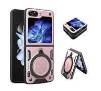 Asuwish Funda magnética para Samsung Galaxy Z Flip 6/Z Flip 7 FE 5G, con soporte de anillo, resistente, a prueba de golpes, accesorios de celda móvil Z6 G Flip6 ZFlip Flip7 para mujer, oro rosa