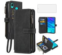Asuwish Funda para Huawei P Smart 2019/Honor 10 Lite Funda con Protector de Pantalla Tarjetero Plegable Cuero Monedero Soporte Hawaii PSmart Pot-LX1 HRY-LX1 Teléfono Móvil Fundas Protectora Phone Case