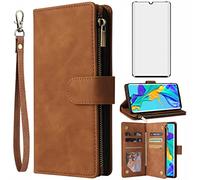 Asuwish Funda para Huawei P30 Pro con lámina protectora de pantalla y compartimento para tarjetas, plegable, piel, soporte con cremallera, HuweiP30Pro Hawaii P 30 P30Pro VOG-L29, funda para teléfono