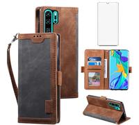 Asuwish Funda para Huawei P30 Pro Funda con lámina protectora de pantalla Tarjetero Plegable Cuero Monedero Soporte HuweiP30Pro Hawaii P 30 P30Pro VOG-L29 Teléfono Móvil Fundas Funda Phone Case Gris
