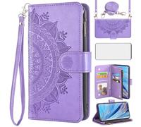 Asuwish Funda para Oppo Find X2 Neo/Reno 3 Pro 5G, funda con cinta y lámina protectora de pantalla, tarjetero, plegable, piel, flores, monedero, soporte, 2 fundas X2Neo CPH2009, color lila