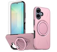 Asuwish Funda para Samsung Galaxy A06 5G, compatible con protector de pantalla de cristal MagSafe y anillo magnético con soporte A 06 4G AO6 64 GB SM-A065F A065F/DS Slim fundas para teléfono móvil