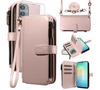 Asuwish Funda para Samsung Galaxy A06 5G, funda con cinta protectora, tarjetero, plegable, piel, monedero, soporte A 06 4G AO6 64 GB SM-A065F A065F/DS funda para teléfono móvil funda teléfono Case oro