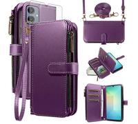 Asuwish Funda para Samsung Galaxy A06 5G, funda con cinta protectora, tarjetero, plegable, piel, monedero, soporte A 06 4G AO6 64 GB SM-A065F A065F/DS funda para teléfono móvil funda funda teléfono