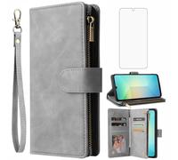 Asuwish Funda para Samsung Galaxy A06 5G, funda con lámina protectora de pantalla y compartimento para tarjetas, plegable de piel, soporte A 06 4G AO6 64 GB SM-A065F A065F/DS funda para teléfono móvil