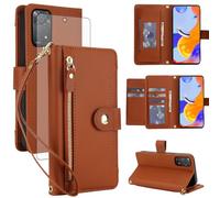 Asuwish Funda para Samsung Galaxy A06 5G funda con protector de pantalla RFID tarjetero plegable piel flores monedero soporte A 06 4G AO6 64GB SM-A065F A065F/DS teléfono móvil fundas funda funda