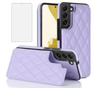 Asuwish Funda para Samsung Galaxy S21 FE 5G con protector de pantalla y tarjetero de crédito RFID de cuero, accesorios para celulares S 21 EF S21FE5G UW S21FE 21S G5 de 6.4 pulgadas, mujeres y