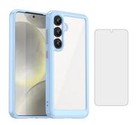 Asuwish Funda para Samsung Galaxy S24/S25 5G con protector de pantalla de vidrio templado y accesorios celulares, delgada, suave, silicona TPU, híbrida, para móvil S 24 24S 25 25S G5 SM-S931U para