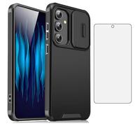 Asuwish Funda para Samsung Galaxy S24/S25 5G con protector de pantalla de vidrio templado y funda de cámara deslizante de silicona suave protectora delgada accesorios S 24 24S 25 25S G5 SM-S931U