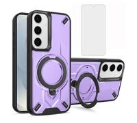 Asuwish Funda para Samsung Galaxy S24/S25 5G con protector de pantalla de vidrio templado y soporte de anillo magnético, funda híbrida delgada para celular S 24 24S 25 25S SM-S931U para mujeres y