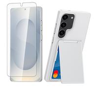 Asuwish Funda para Samsung Galaxy S24/S25 5G y ranura para tarjetero, con protector de pantalla de vidrio templado, accesorios híbridos delgados S 24 24S 25 25S G5 SM-S931U para mujeres y hombres