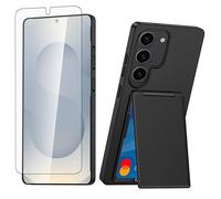 Asuwish Funda para Samsung Galaxy S24/S25 5G y ranura para tarjetero, con protector de pantalla de vidrio templado, accesorios híbridos delgados S 24 24S 25 25S G5 SM-S931U para mujeres y hombres