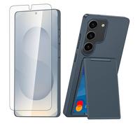 Asuwish Funda para Samsung Galaxy S24/S25 5G y ranura para tarjetero, con protector de pantalla de vidrio templado, accesorios híbridos delgados S 24 24S 25 25S G5 SM-S931U para mujeres y hombres