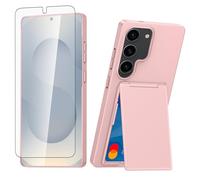 Asuwish Funda para Samsung Galaxy S24/S25 5G y ranura para tarjetero, con protector de pantalla de vidrio templado, accesorios híbridos delgados S 24 24S 25 25S G5 SM-S931U para mujeres y hombres