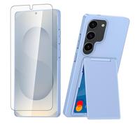 Asuwish Funda para Samsung Galaxy S24/S25 5G y ranura para tarjetero, con protector de pantalla de vidrio templado, accesorios híbridos delgados S 24 24S 25 25S G5 SM-S931U para mujeres y hombres