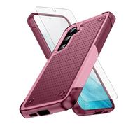 Asuwish Funda para Samsung Galaxy S25 5G con protector de pantalla de vidrio templado y accesorios de goma delgados, doble capa, resistente, híbrido, S 25, 25S, SM-S931U GS25, para mujeres y hombres