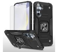 Asuwish Funda para Samsung Galaxy S25 5G con protector de pantalla de vidrio templado y soporte de anillo delgado, híbrido, accesorios para celulares móviles S 25 25S SM-S931U para mujeres y hombres