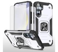Asuwish Funda para Samsung Galaxy S25 5G con protector de pantalla de vidrio templado y soporte de anillo delgado, híbrido, accesorios de celda móvil S 25 25S SM-S931U para mujeres y hombres, color