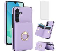 Asuwish Funda para Samsung Galaxy S26 Plus S26+ 5G con protector de pantalla de vidrio templado y anillo de soporte, ranura para tarjetas RFID, cartera S 26 + 26+ S26Plus 26S SM-S947U para mujeres y