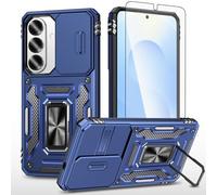 Asuwish Funda para Samsung Galaxy S26 Plus S26+ 5G con protector de pantalla de vidrio templado y soporte de anillo magnético, funda para cámara deslizante S 26 + 26+ S26Plus 26S SM-S947U G5 para